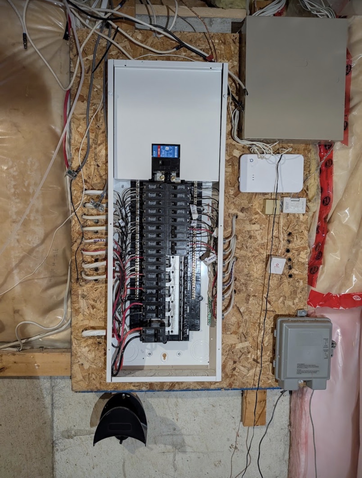 Organized residential electrical panel with labeled breakers